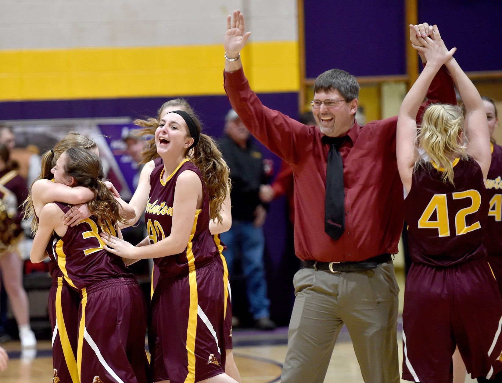 The Lady Engineers celebrate a win